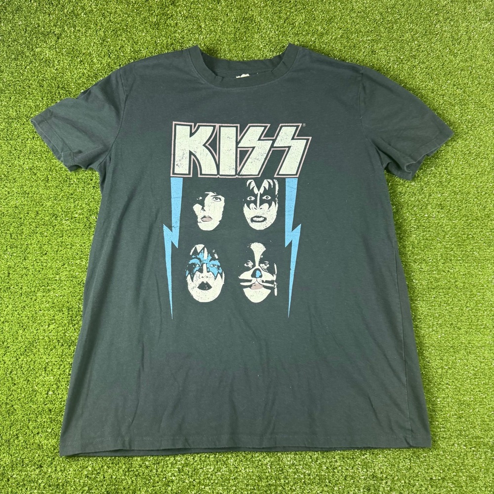 KISS Band Graphic T-Shirt Mens Black Short Sleeve Rock Concert Tee 2021
